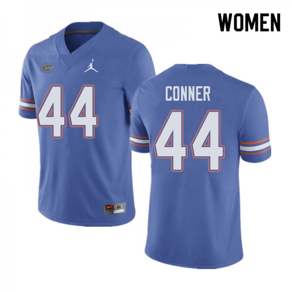 Jordan Brand Women #44 Garrett Conner Florida Gators College Football Jersey Blue